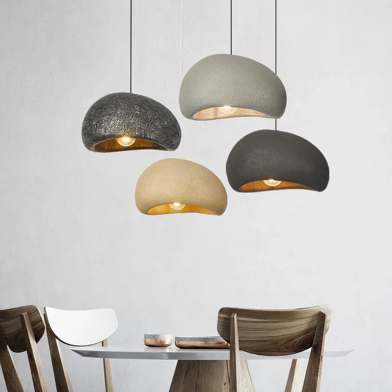 

Modern Restaurant Led Pendant Lamps Nordic Wabi-sabi Style Home Decoration For Living Dining Room Kitchen Hanging Light Fixture