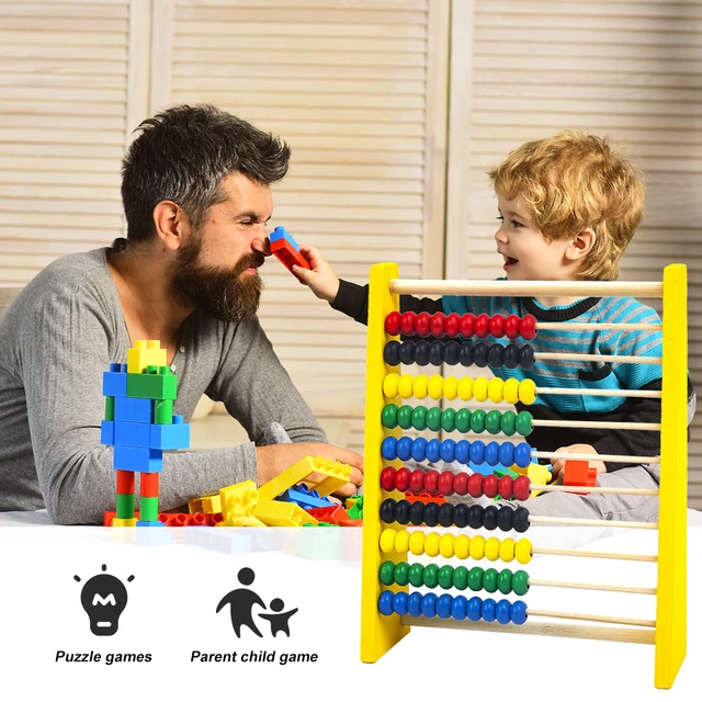 Vicfone Brinquedo de ábaco de madeira matemática brinquedos de madeira jogos  educativos brinquedos de criança perfeitos brinquedos de raciocínio lógico  ajuda ao treinamento de iluminação