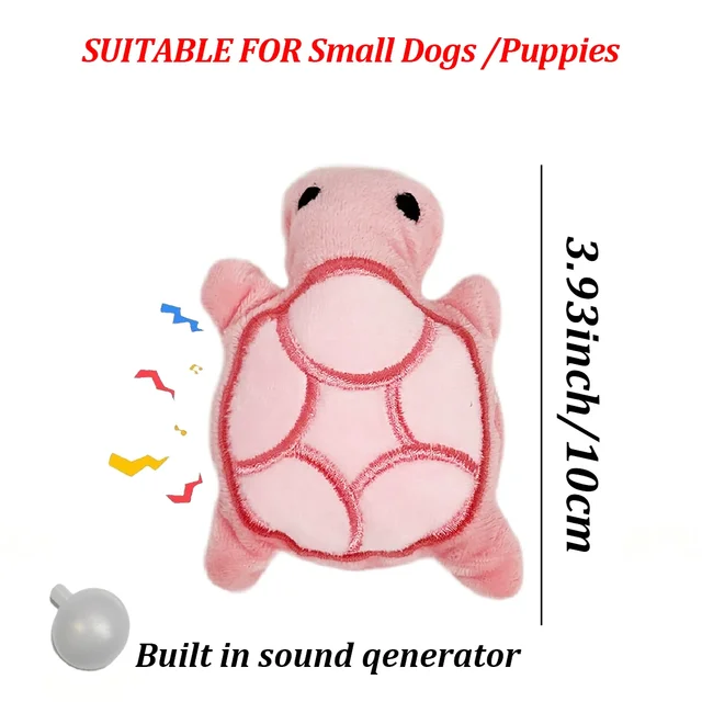 Dog Toy Mini Turtle Plush Chew Toy for Puppies Teething Relief Interactive Bite Resistant Dog Toy Dental Health Safe Fun Play 6