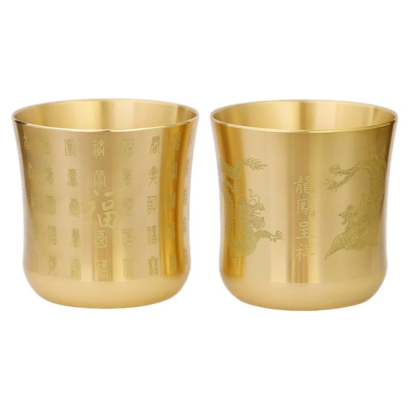 Brass Tea Cups Tea Mug Homeware China Antique Bar Drinkware Ancient Teacup for Drink Tea Coffee Tabletop Home Office Decor - 6