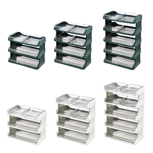 3-tier Stackable Vegetable Rack And Food Prep Tray For Kitchen