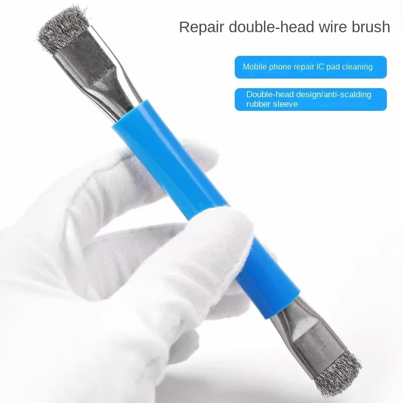 BS-01 2개입 메인보드 IC 접착제 제거 청소 브러시 휴대폰 PC 메인보드 IC 주석 연마 PCB 수리 도구