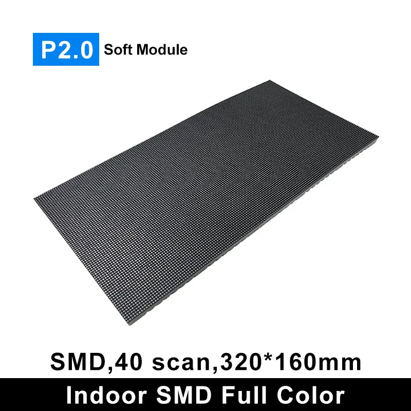 

P2 Indoor Soft Full Color Flexible LED Display Panel LED Matrix RGB Panel 320x160mm 160x80 Pixels