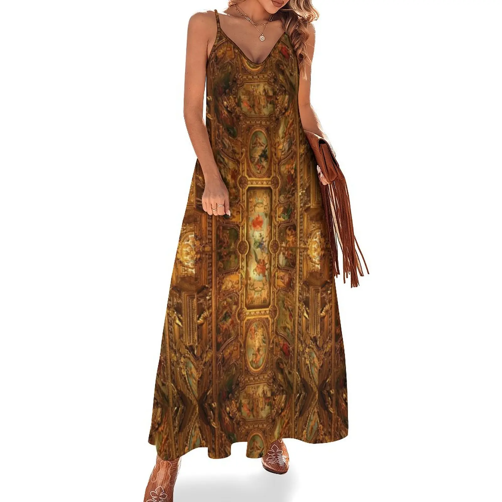 

Golden Renaissance Art Sleeveless Dress summer dresses for women 2024 summer dress womens 2024 summer clothes