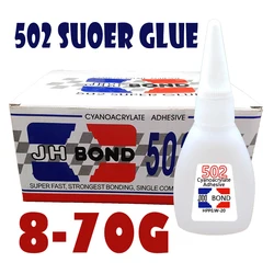 Colle multifonctionnelle 502 de haute qualité, adhésif Cyanoacrylate authentique à forte adhérence adapté aux outils de bureau 8 70g 