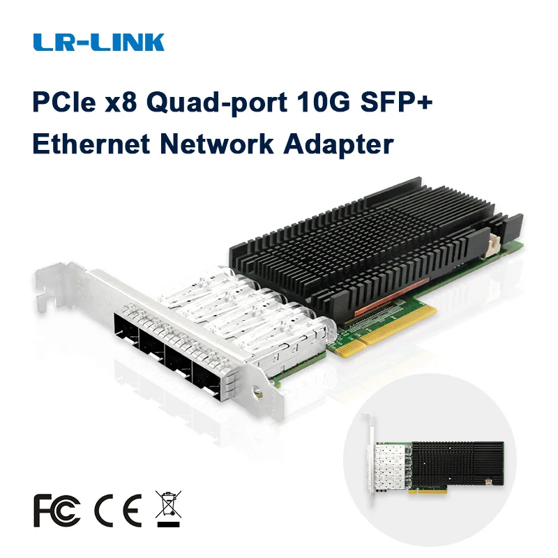 LR-LINK 1024pf 10Gb PCI-E NIC 네트워크 카드, 인텔 82599ES 칩셋 쿼드 SFP + 포트, PCI Express 이더넷 LAN 어댑터