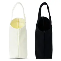 Beige Black Tote Bag Creative Solid Color Canvas Handhold Bag DIY Large Capacity Canvas Handbag Shopping - Image 4