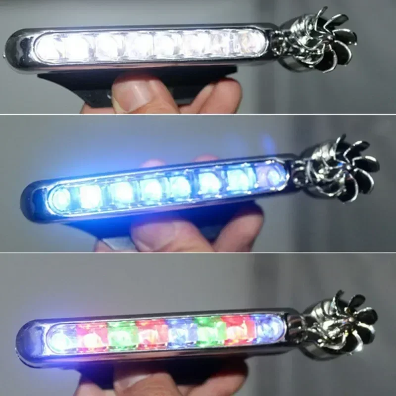 White ABS Car Daytime Running LED Light with Wind Power