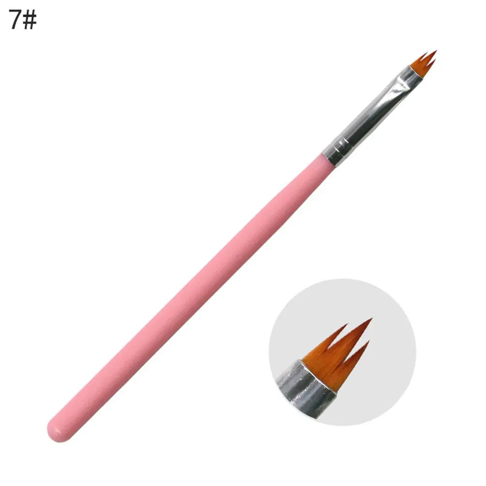 8개 핑크 스템 네일 아트 펜 브러쉬 세트 전문 매니큐어 도구 DIY 네일 페인팅 키트 가정용 초보자 및 애호가용