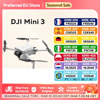 DJI Mini 3 Drone con Fotocamera Leggero e Pieghevole, Video 4K HDR, 38 Minuti di Volo, Riprese Verticali Reali, Nuovo Originale C0