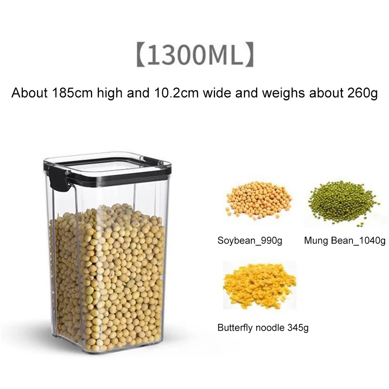 1pc 1300ml Sealed Kitchen Storage Jars 4