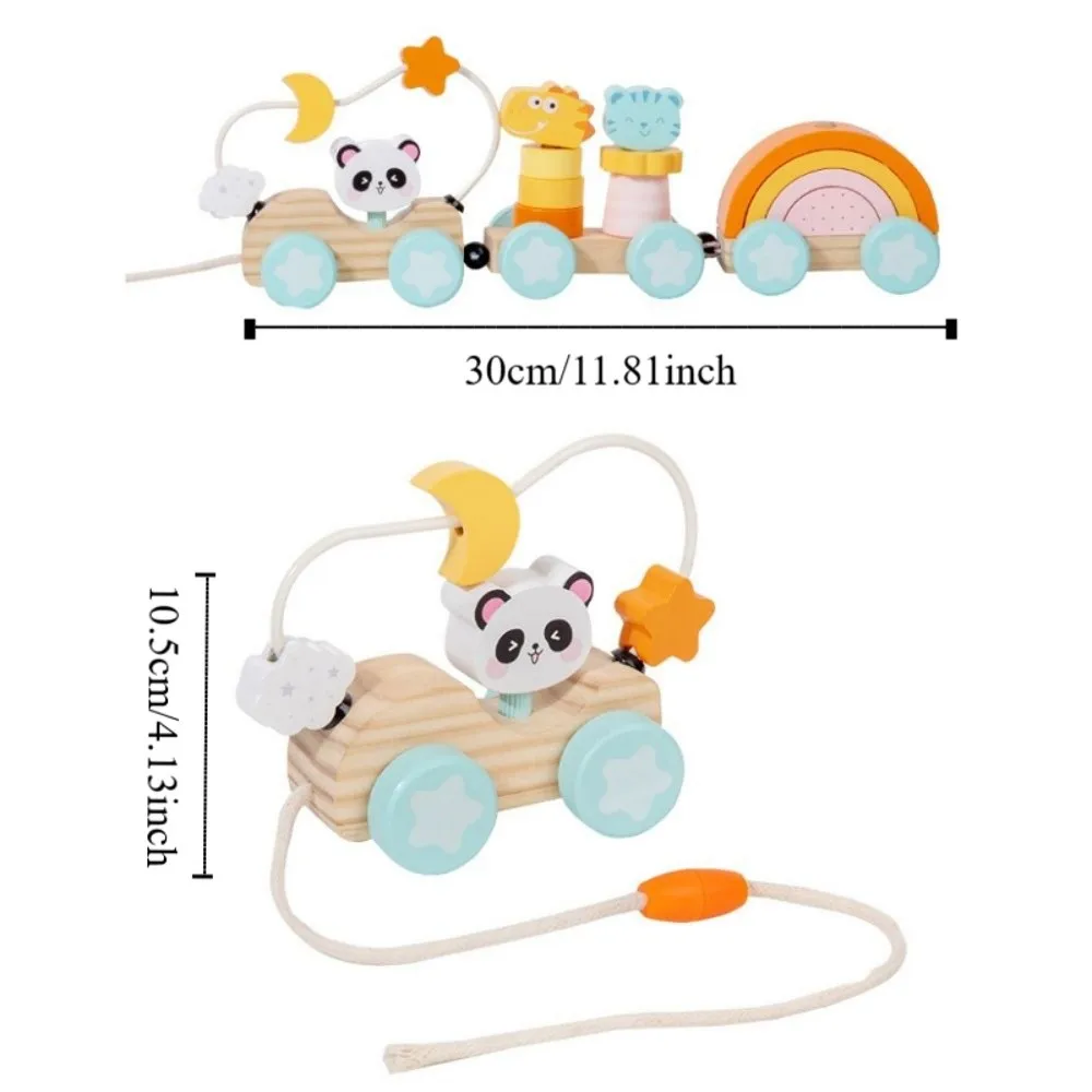 Number/Animal Magnetic Wooden Train Toys Mathematical Operation Exercises Hand-eye Coordination Montessori Number Train Set