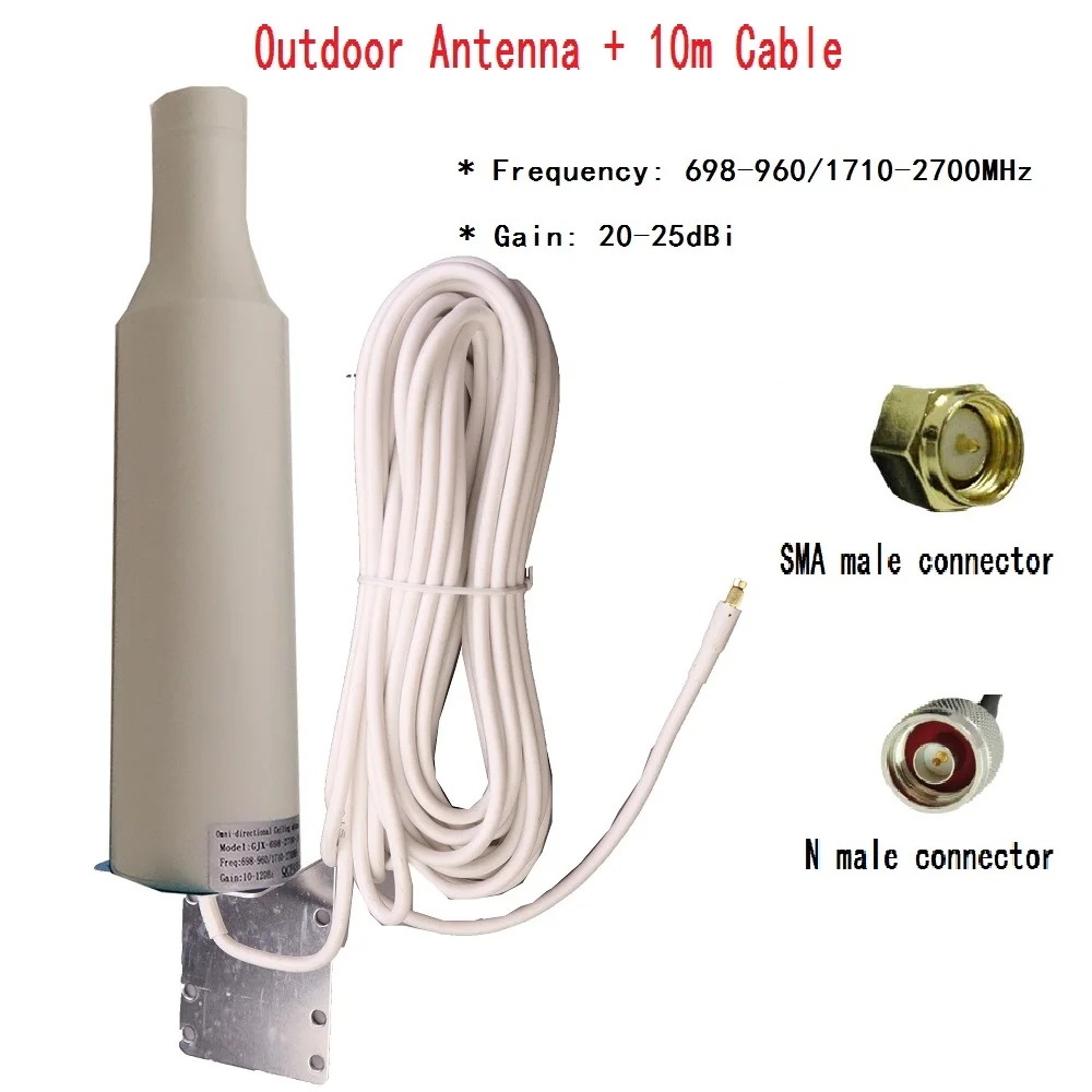 Zqtmax 10-30Dbi Antenna Di Comunicazione Esterna Per Umts Lte 2G 3G 4G Ripetitore Amplificatore Di Segnale Router Wifi, Connettore Sma E N