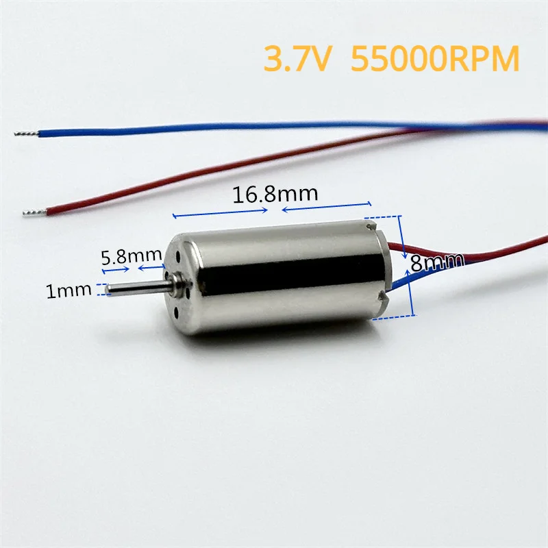 Mini moteur 816 8x16mm 3.7V DC haute vitesse pour drone avion RC