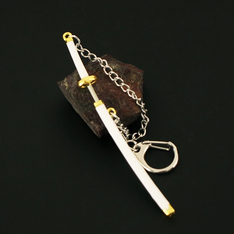 9cm Anime One Piece Keychain Sword 9cm Roronoa Zoro Katana Samurai Anime Scabbard Buckle Key Chain for Men Cosplay Toy Gift 2