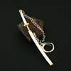 9cm Anime One Piece Keychain Sword 9cm Roronoa Zoro Katana Samurai Anime Scabbard Buckle Key Chain for Men Cosplay Toy Gift 2