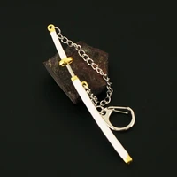 9cm Anime One Piece Keychain Sword 9cm Roronoa Zoro Katana Samurai Anime Scabbard Buckle Key Chain for Men Cosplay Toy Gift 2