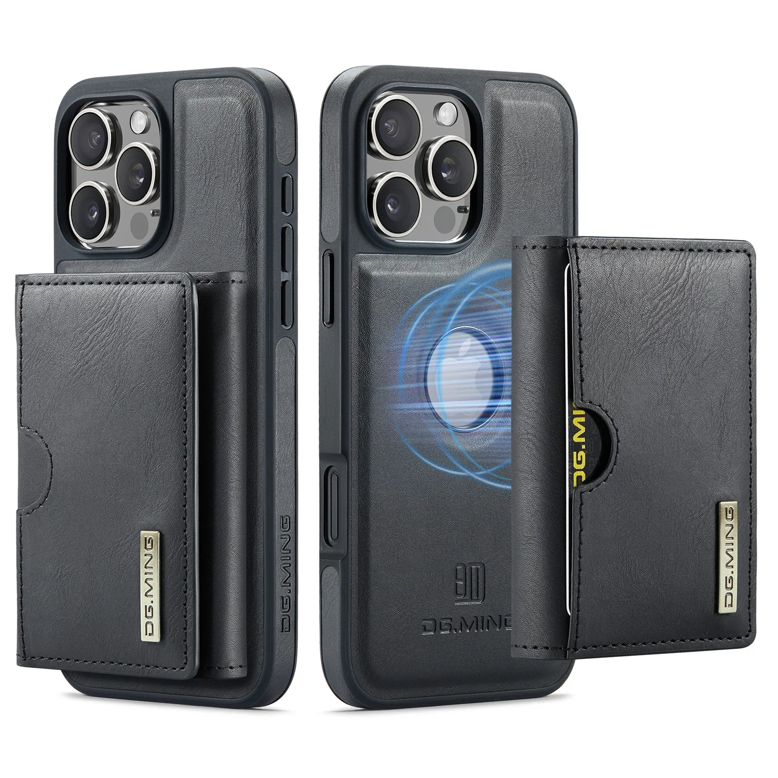 Versatile Detachable Magnetic Leather Wallet Case with RFID Protection