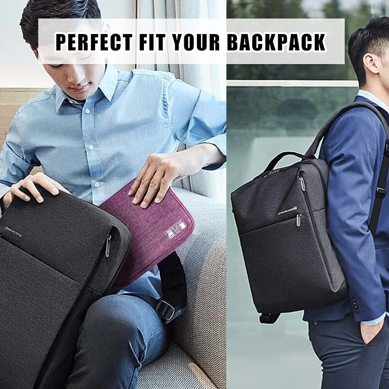 Electronics Organizer Bag Travel Waterproof Carrying Pouch Bag Universal Cable Organizer Electronics Storage Bag Accessories - 5