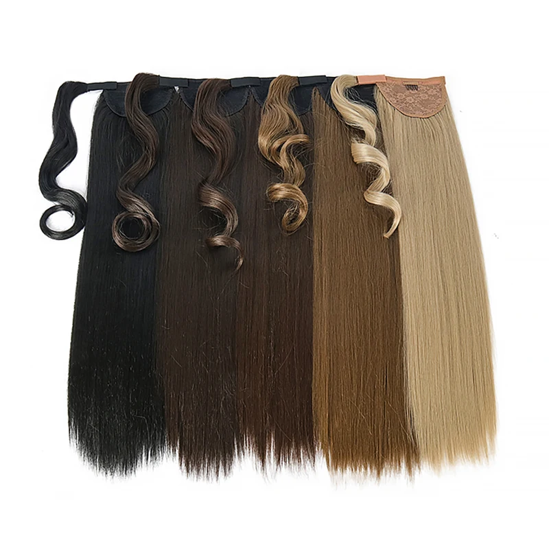 Julianna Kanekalon Futura Hair 28Inch Natural Hairpiece Smooth Pony Tail Synthetic Clip In Wrap Around Ponytail Hair Extensions natural straight ponytail hair extensions brazilian remy human hair pure color drawstring wrap around pony tail clip ins