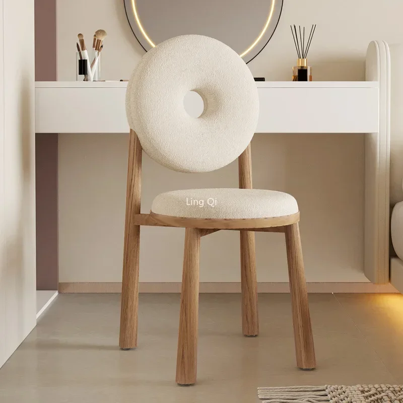 

French Cushion Design Dining Chair Decoration White Indoor Plush Fabric Chairs Soft Multicolor Sillas De Comedor Home Furniture