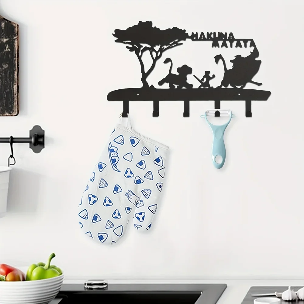 Metal Wall Key Holder 5 Hooks Wall Mounted Key Hooks Decorative Organizer Rack Hanger Storage Rack CIFBUY
