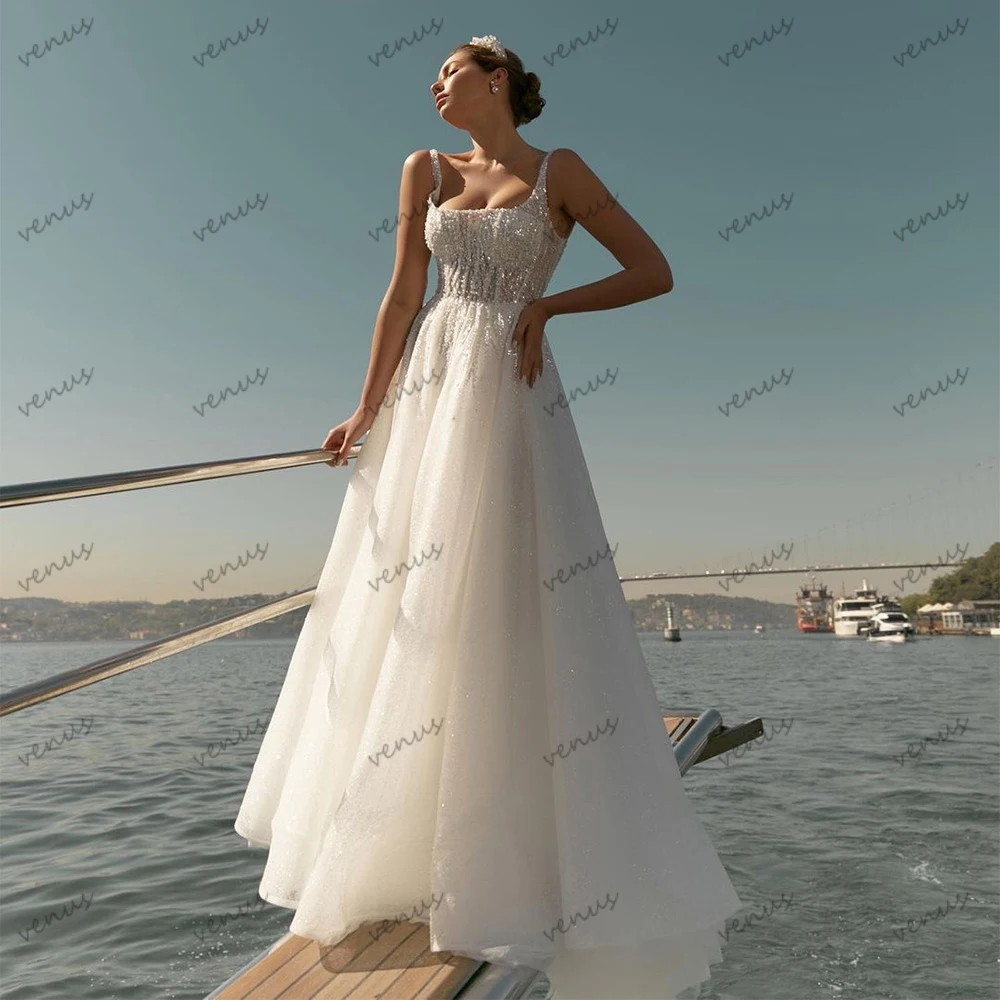 

Vintage Wedding Dresses Charming Bridal Gowns Lace Appliques Spaghetti Straps A-Line Robes Tulle Tiered Vestidos De Novia 2024