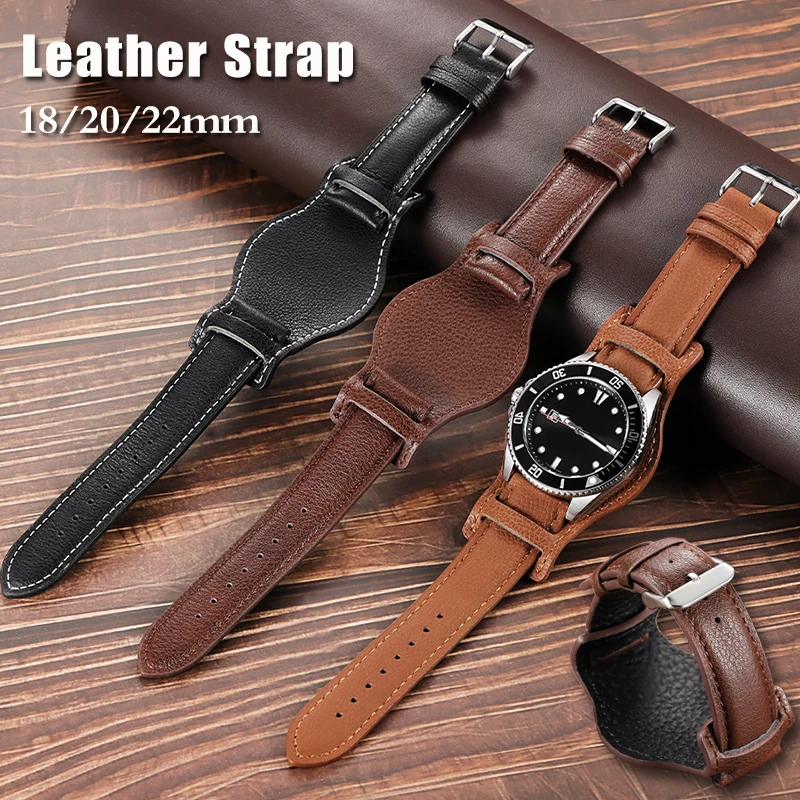 Vintage Leather Watch Strap - Universal Bracelet Replacement for Women & Men Accessories