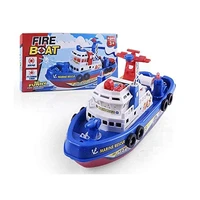 Spray Water Swim Pool Electric Boat Bathing Rescue Model Fireboat with Light Music LED Creativity Toys for Baby Kids Children 1