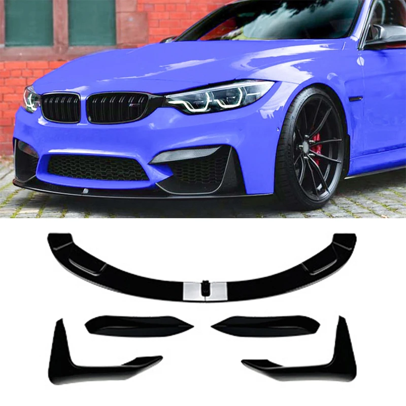 

Front Bumper Lip Spoiler For BMW 3 Series 4 Series M3 M4 F80 F81 F82 F83 2015-2020 Front Bumper Protector Lower Blade Splitter
