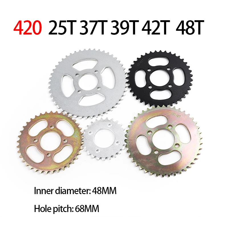 

420/25TChains 25T/37T/39T/42T/48T 48mm Rear Chain Sprocket for ATV Quad Pit Dirt Bike Buggy Go Kart Motorcycle