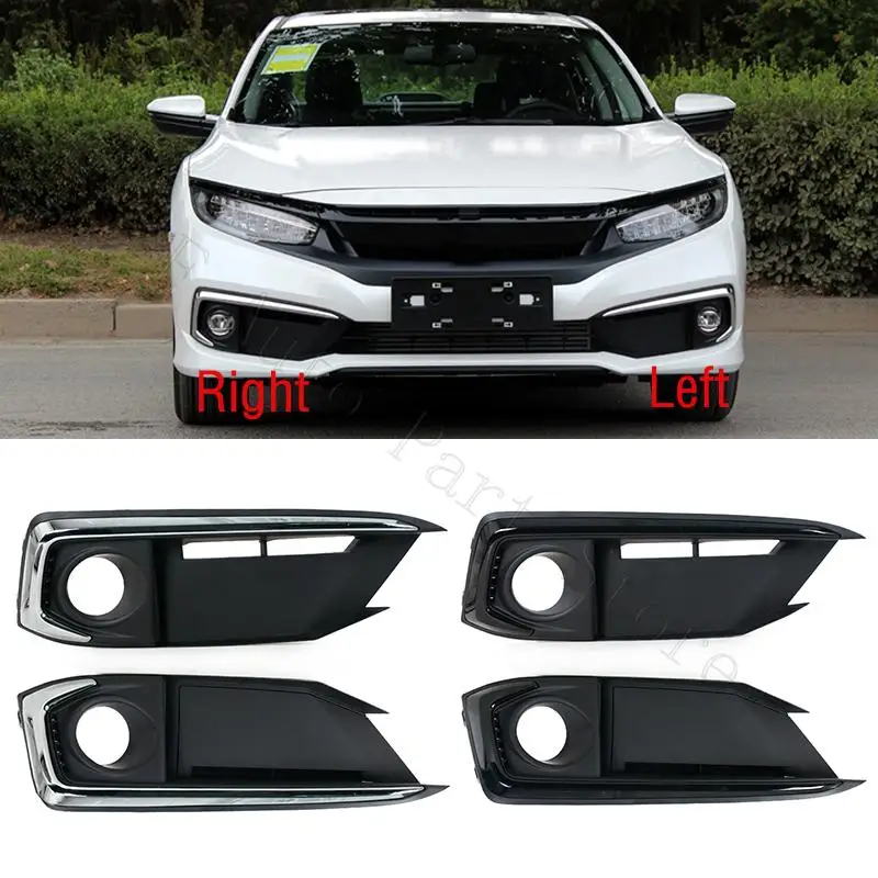For 2019-2021 Honda Civic Sedan Front Upper Lower Grille/Fog