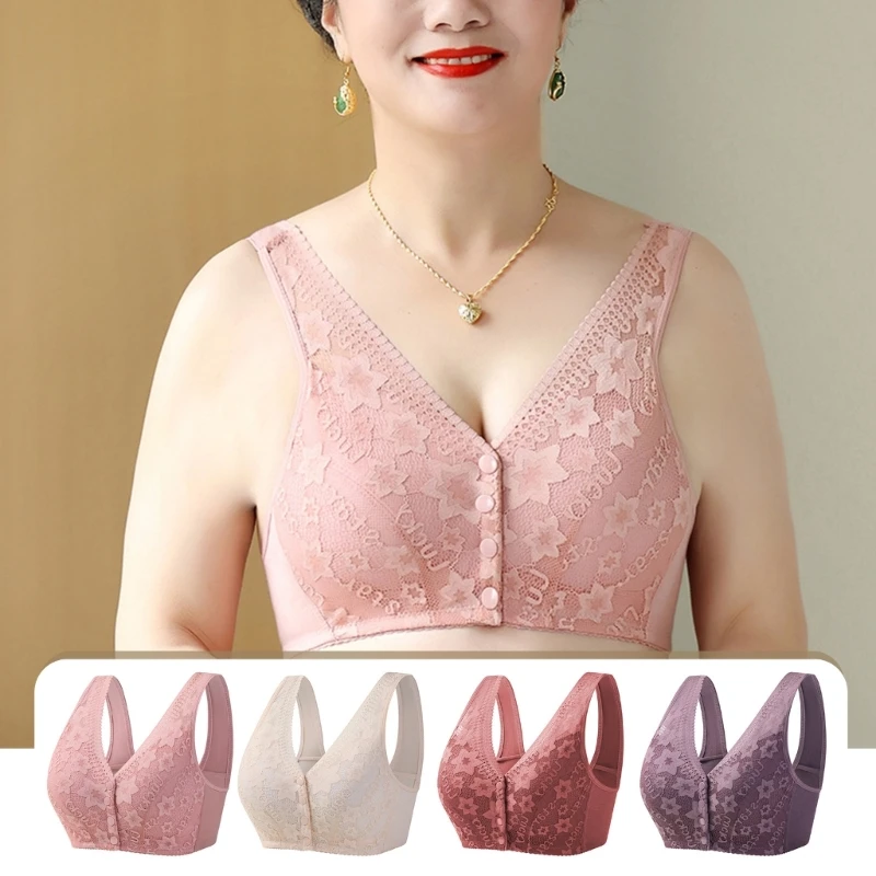 

Front Button Bra Wireless Full Coverage Bras Lace Sports Bras for Women Girls