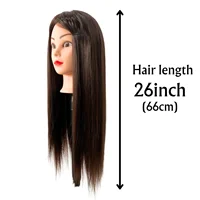 Tête de mannequin femme professionnelle de 26 pouces avec cheveux pour tresser, coiffage et pratique de conception, démonstration de coiffure 5
