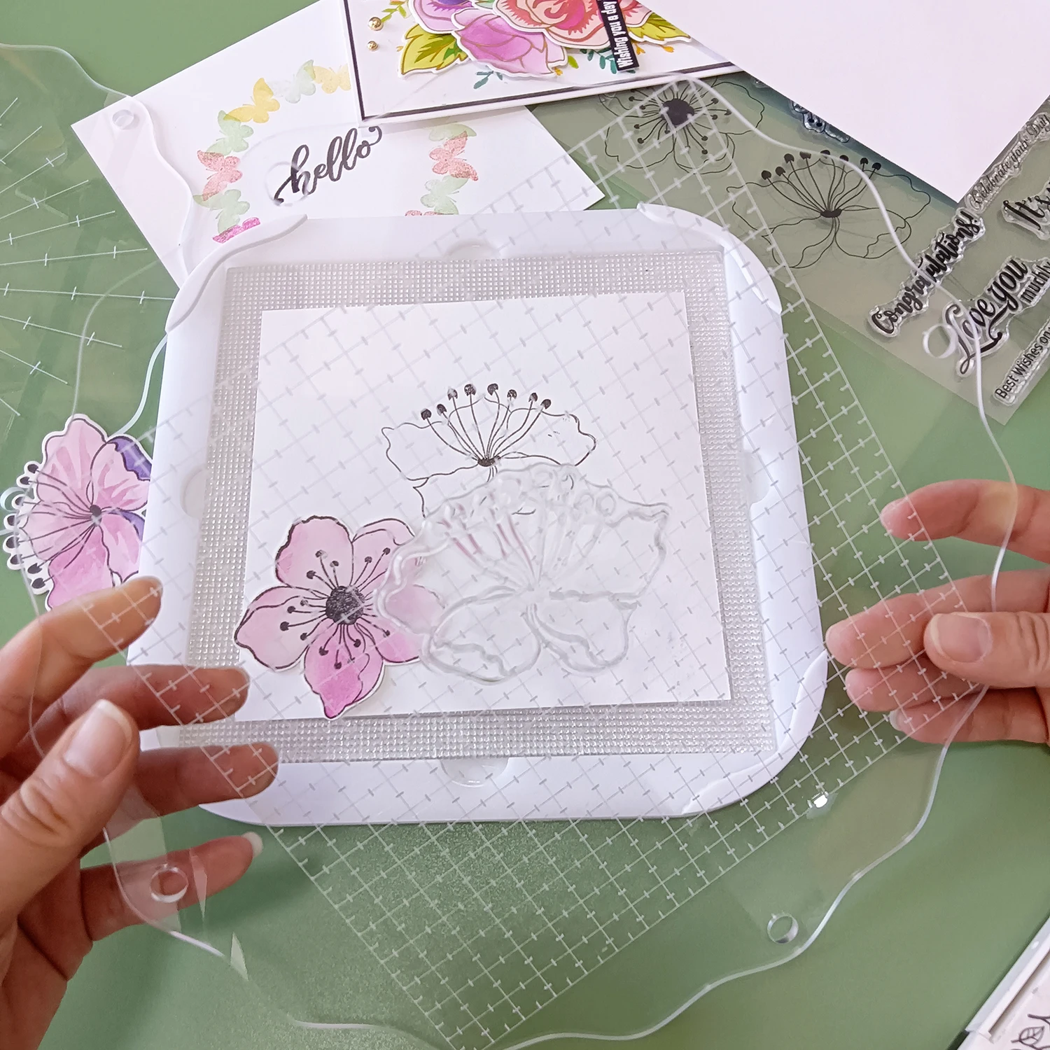 Stamp Platform Stamping Tool for Paper Crafting Scrapbooking Cardmaking Perfect for Stamping Layering Stamps Sticky Mat