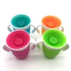 360 Degrees Can Be Rotated Baby Learning Drinking Cup with Double Handle Flip Lid Leakproof Silicone Infants Water Cups Bottle 2