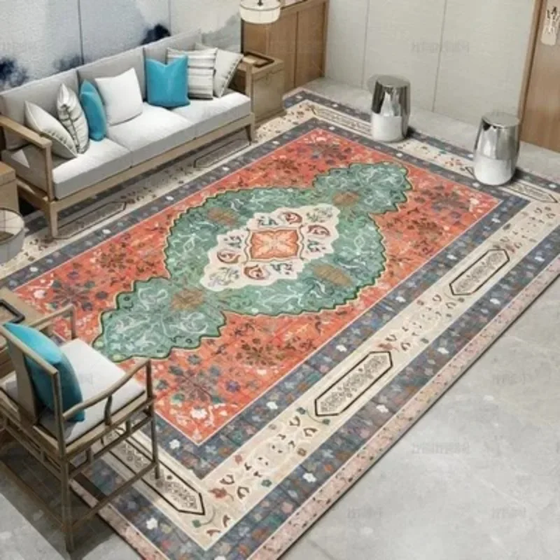 Bohemian Pattern Carpet Tribal Style Moroccan Luxury Persian Art Rug Living Room Sofa Bedroom Balcony Non-slip Door Mat Decor