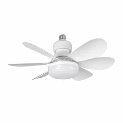E27 LED Ceiling Fan Light with Remote - 3 - Color Dimmable & Rotatable Lamp (52cm White)