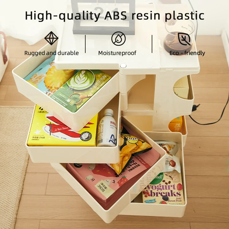 trolley organizer Storage cabinet multiple purpose bedroom plastic nightstand drawers Dressing table Living room cabinet