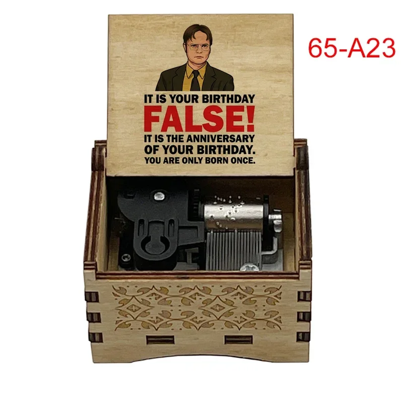TV Show The Office Music Box Wind Up Figure Print Mechanical Wooden Gift For Fans Friends Christmas Party Birthday Present 4