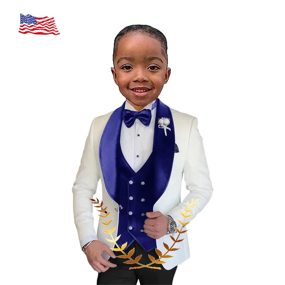 

Boys Suit 3 Pieces Set for Kids 2-16 Years Old Wedding Tuxedo Party Customized Outfit Formal Child Blazer