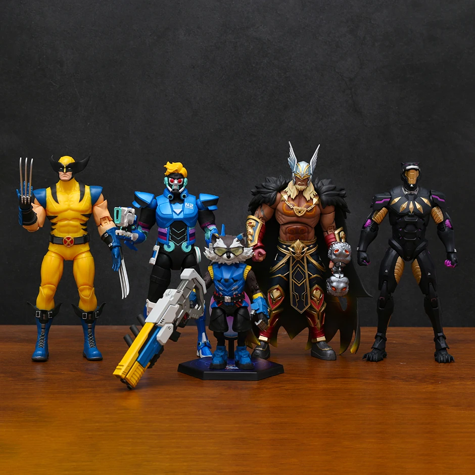 Zd Marvel Super War Wolverine Thor Rocket Raccoon Star-Lord Black Panther Room Decor Model Action Figure Toy Collection Doll