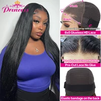 Princesse cheveux 13x6 13x4 HD dentelle frontale perruque pré-épilée sans colle perruque cheveux humains prêt à porter droite perruques de cheveux humains pour les femmes 2
