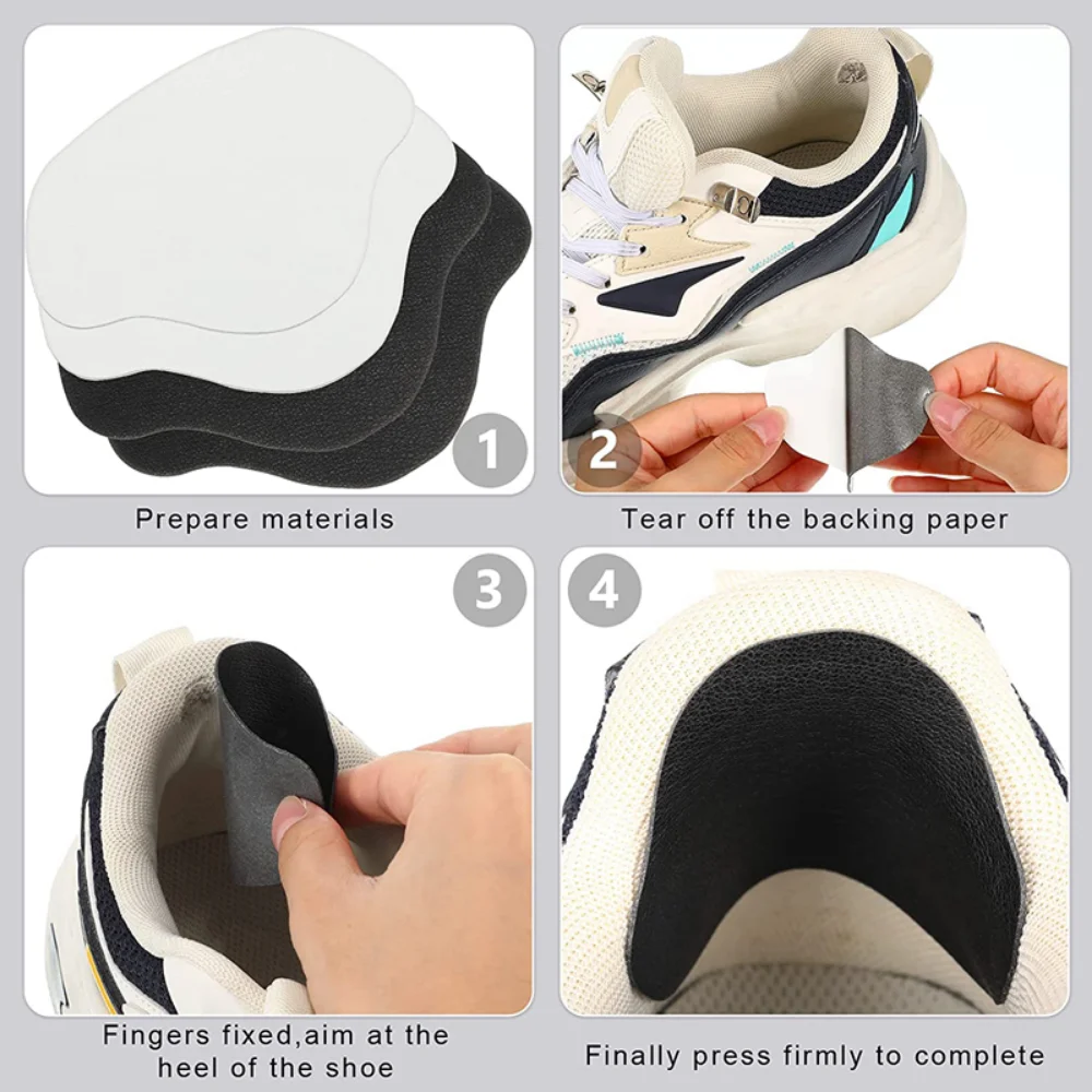 6 pezzi solette riparazione tallone sussidi scarpe appiccicose foro Cobbler Sticker Back Sneaker foderato con Anti-usura dopo i tacchi Stick cura dei piedi