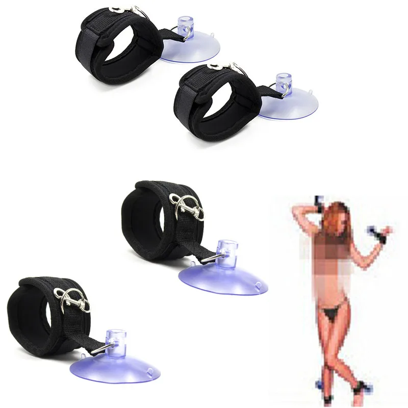 

BDSM Restraint Wrist Cloth Fabrics Handcuffs Gotcuffs Powerful Suction Cup Bondage Ankle Shackles Sex Toy Love Games For Couple