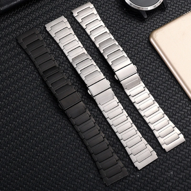 Premium 22mm Stainless Steel Watch Strap - Elegant Metal Bracelet Replacement Band