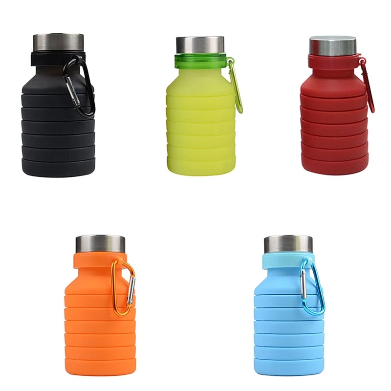 

550ML Folding Cup Sports Travel Mug Foldable Collapsible Telescopic Silicone Water Bottle Outdoor Water Cups