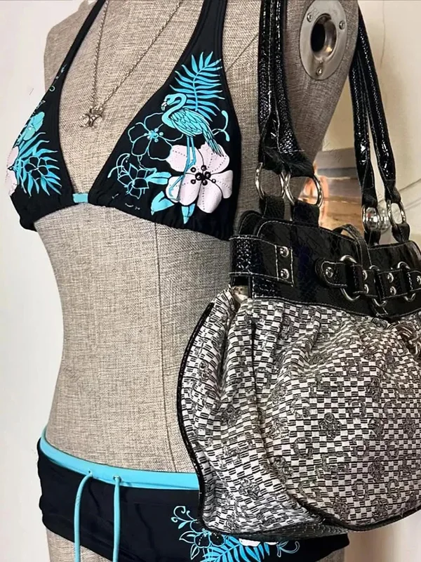 Vintage Flower print Cutie set Bikini 2000s Swimsuit Sexy