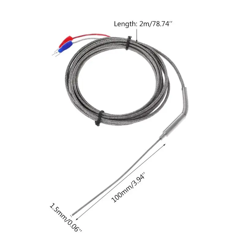 Sensore Del Regolatore Temperatura Con Sonda Da 1,5 Mm In Acciaio Inossidabile Termocoppia Tipo K Da 2 M