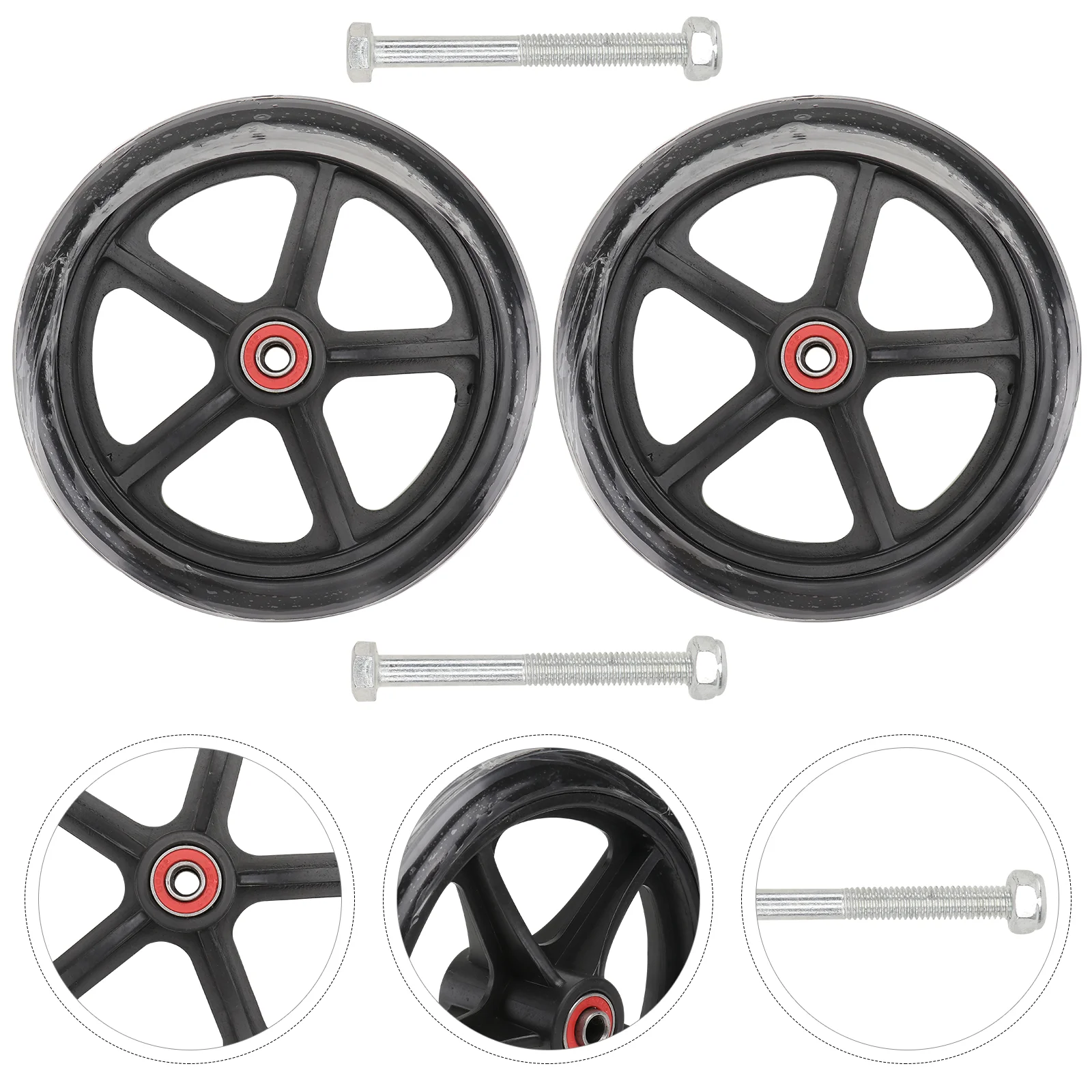 

Walker Wheelchair Front Caster Replacement 7 Inch Tire Rubber Wheelchairs Parts Black